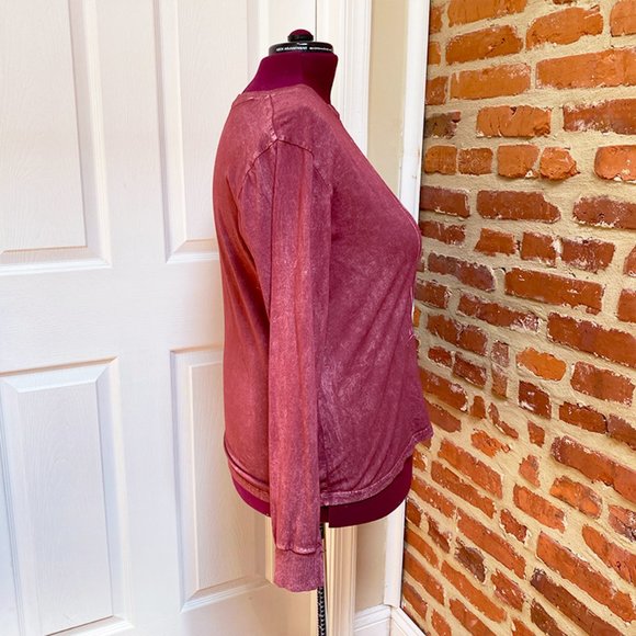 NWOT Fifth Sun Vintage Wildflower Overdyed & Washed Out Long Sleeve Tee - Picture 4 of 6